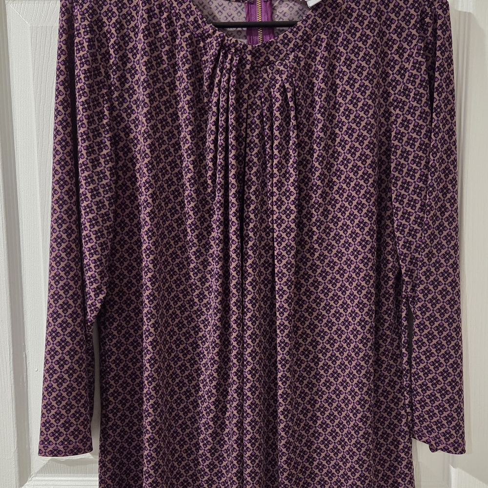 Liz Claiborne Plum Geometric Blouse